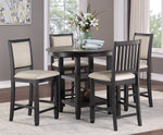 Asher Brown/Black Wood Round Counter Height Table