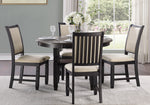 Asher Brown/Black Wood Round Dining Table