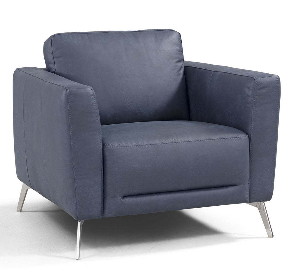 Astonic Contemporary Blue Leather Chair