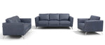 Astonic Contemporary Blue Leather Loveseat