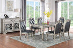 Astraea 2 Grey Faux Leather/Silver Wood Side Chairs