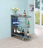 Athina Contemporary Glossy Grey Wood Bar Unit