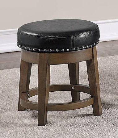 Auggie 2 Black Faux Leather Swivel Stools