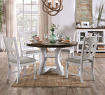 Auletta White/Dark Oak Wood Round Dining Table