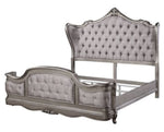 Ausonia Antique Platinum Wood/Velvet Queen Bed