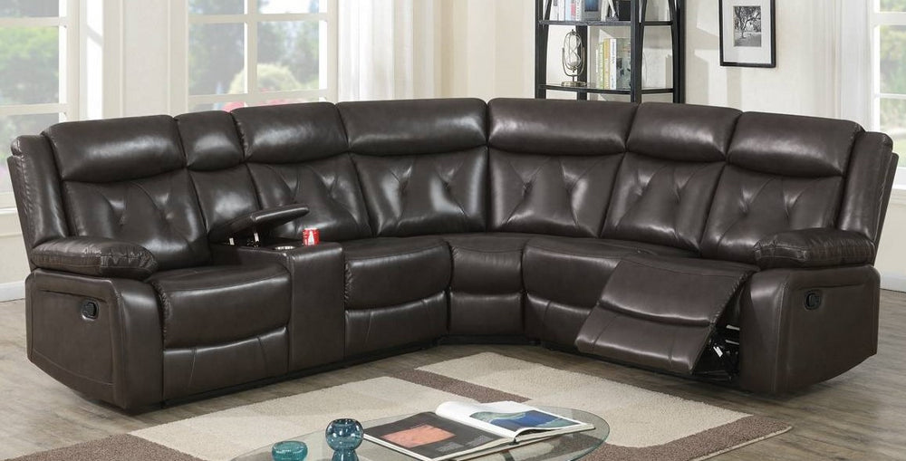 Avaline 3-Pc Dark Brown Power Recliner Sectional Sofa