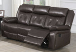 Avaline Dark Brown Gel Leatherette Manual Recliner Sofa