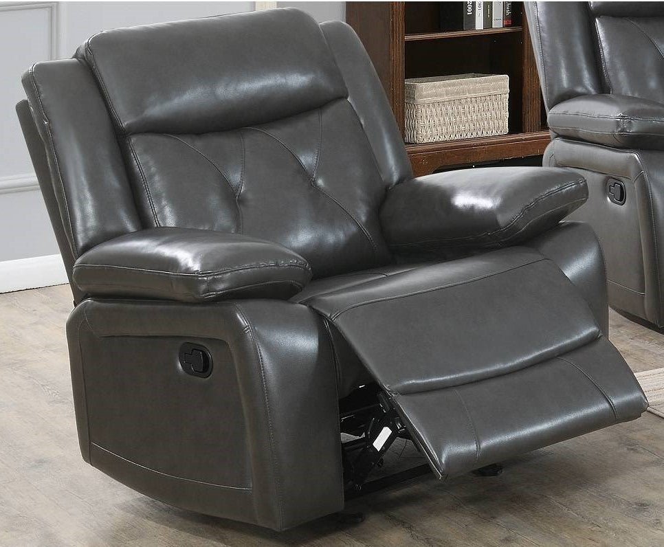 Avaline Dark Brown Gel Leatherette Power Recliner