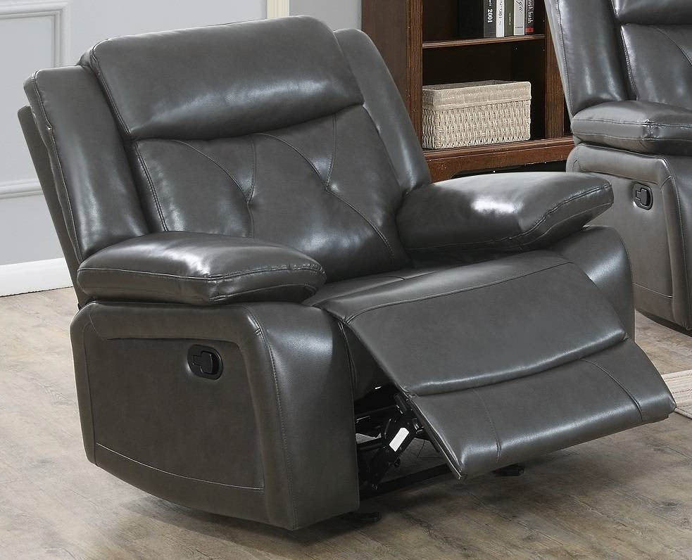 Avaline Grey Gel Leatherette Power Recliner