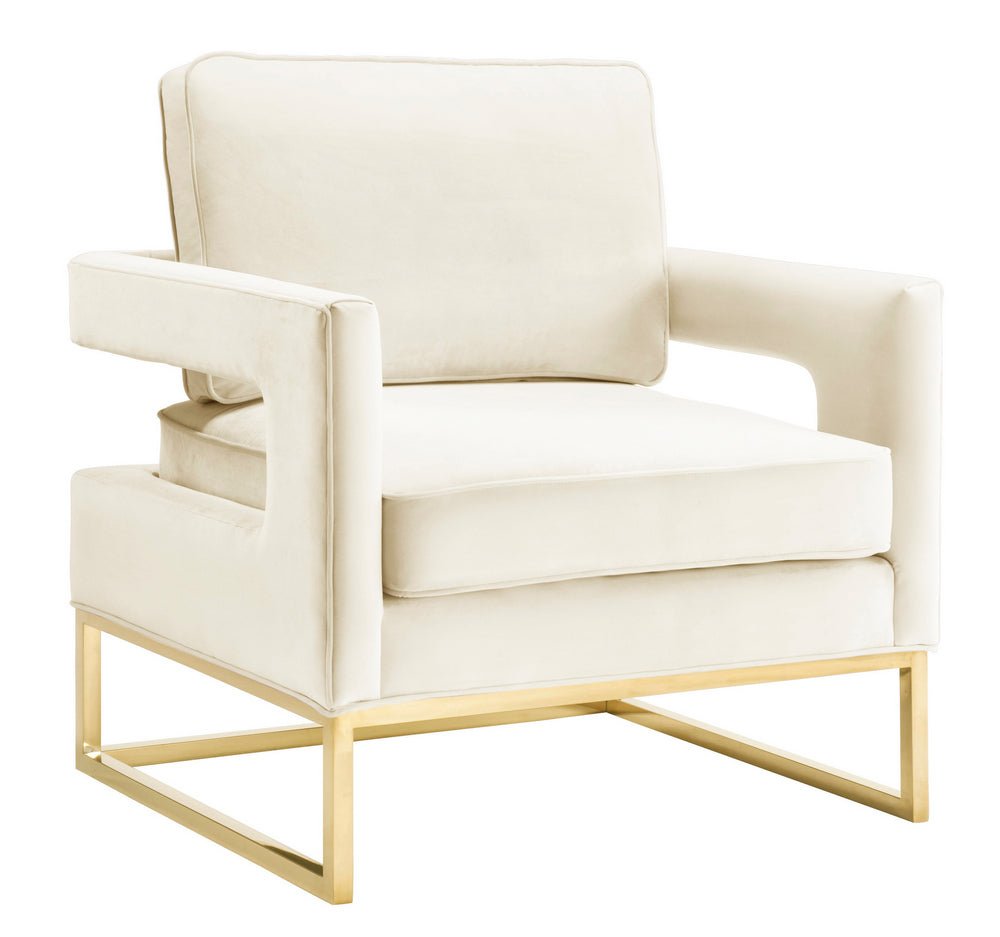 Avery Cream Velvet Accent Chair