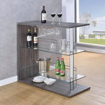 Avra Contemporary Weathered Grey Wood Bar Unit