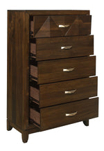 Aziel Walnut Wood 5-Drawer Chest