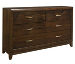 Aziel Walnut Wood 6-Drawer Dresser