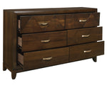 Aziel Walnut Wood 6-Drawer Dresser