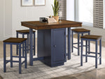 Azurine 5-Pc Dark Oak Counter Height Table Set