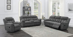 Bahrain 3-Pc Charcoal Chenille Manual Recliner Loveseat