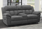 Bahrain 3-Pc Charcoal Chenille Manual Recliner Loveseat