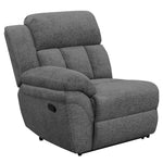 Bahrain 3-Pc Charcoal Chenille Manual Recliner Sofa