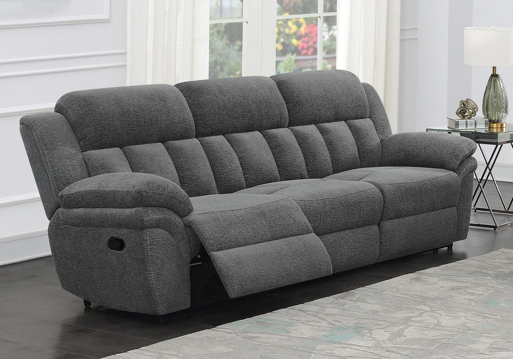 Bahrain 3-Pc Charcoal Chenille Manual Recliner Sofa