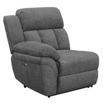 Bahrain 3-Pc Charcoal Chenille Power Recliner Sofa