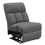 Bahrain 6-Pc Charcoal Chenille Manual Recliner Sectional