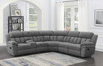 Bahrain 6-Pc Charcoal Chenille Manual Recliner Sectional