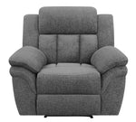 Bahrain Charcoal Chenille Manual Glider Recliner