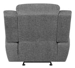 Bahrain Charcoal Chenille Manual Glider Recliner