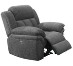 Bahrain Charcoal Chenille Power Glider Recliner