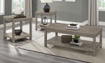 Bainbridge 3-Pc Weathered Gray Wood Table Set