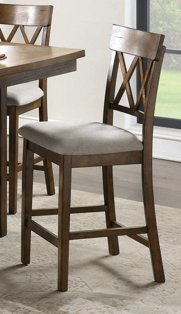 Balin 2 Gray Fabric/Light Oak Counter Height Chairs