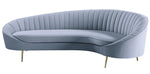 Ballard Light Gray Velvet Channel Tufted Sofa (Oversized)