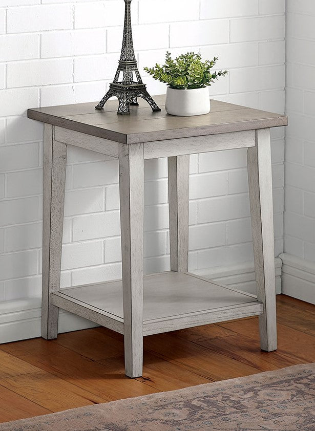 Banjar Antique White/Warm Gray Side Table