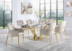 Barnard Clear Glass/Gold Finish Metal Dining Table