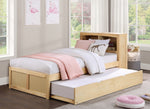 Bartly Natural Pine Finish Wood Twin Bed with Trundle