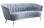 Bayram Light Gray Velvet Tufted Sofa