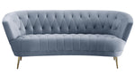 Bayram Light Gray Velvet Tufted Sofa