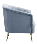 Bayram Light Gray Velvet Tufted Sofa