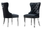 Beata 2 Black Fabric/Silver Metal Side Chairs