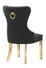 Beata 2 Black Velvet/Gold Metal Side Chairs