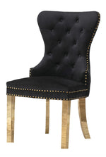 Beata 2 Black Velvet/Gold Metal Side Chairs
