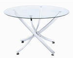 Beckham Clear Glass/Chrome Metal Round Dining Table