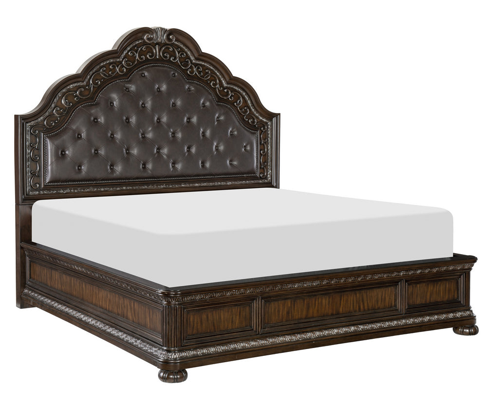 Beddington Dark Cherry Wood Queen Bed