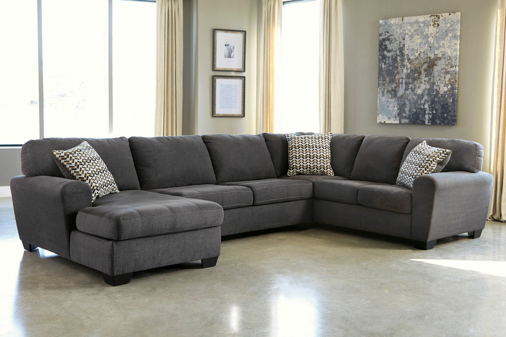 Ambee 3-Pc Slate Fabric LAF Sectional (Oversized)