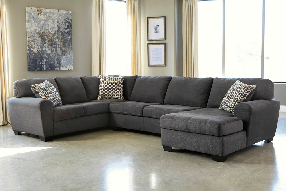 Ambee 3-Pc Slate Fabric RAF Sectional (Oversized)