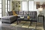 Maier 2-Pc Charcoal Fabric LAF Sectional with Full Sleeper