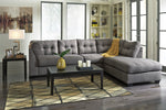 Maier 2-Pc Charcoal Fabric RAF Sectional with Full Sleeper