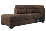 Maier 2-Pc Walnut Fabric LAF Sectional Sofa