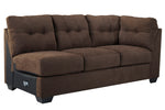 Maier 2-Pc Walnut Fabric LAF Sectional Sofa