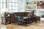 Maier 2-Pc Walnut Fabric RAF Sectional Sofa